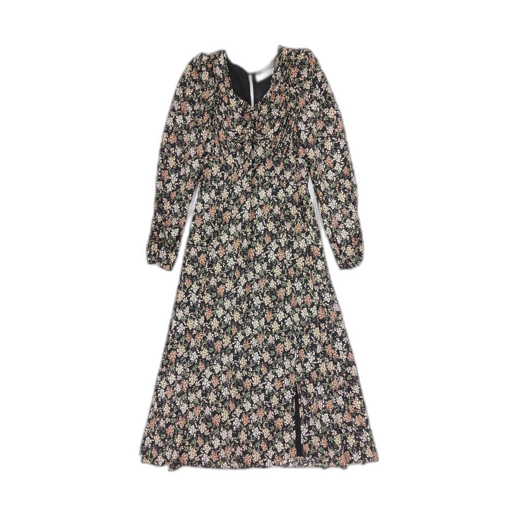 NWT Astr Floral Long Puff Sleeve Midi Dress Romantic Cottagecore Soft Girl Boho